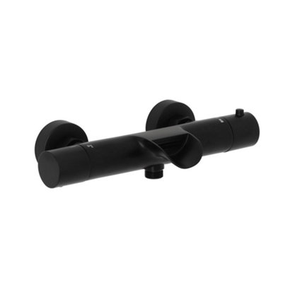 Homestylestore Black Round Thermostatic Bar Mixer Shower Valve Bath Spout from B&Q