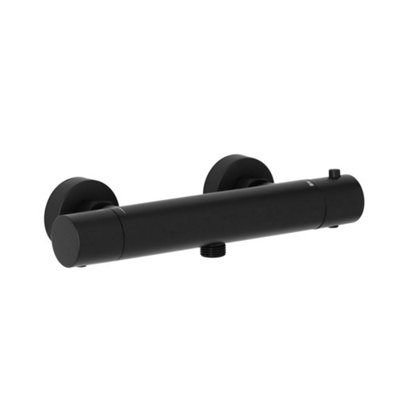 Homestylestore Black Round Thermostatic Bar Mixer Shower Valve from B&Q