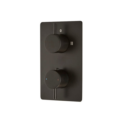 Homestylestore Black 2 Outlet Diverter Thermostatic Mixer Shower Valve from B&Q