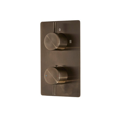 Homestylestore Black Nickel 2 Outlet Twin Diverter Thermostatic Concealed Mixer Shower Valve from B&Q