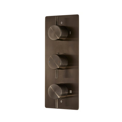 Homestylestore Black Nickel 3 Outlet Triple Diverter Thermostatic Concealed Mixer Shower Valve from B&Q