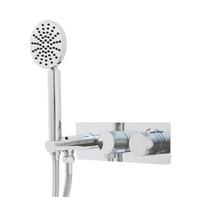 Homestylestore Chrome Twin Diverter Thermostatic Mixer Valve Hand Shower Handset Kit from B&Q