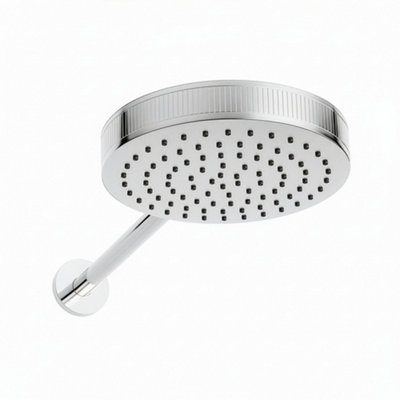 Homestylestore Chrome 250mm Round Fixed Rainfall Shower Head With Wall Mounted Arm from B&Q