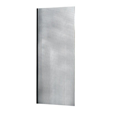 Homestylestore Black Reversible Fluted Glass Shower Enclosure Screen 700mm from B&Q