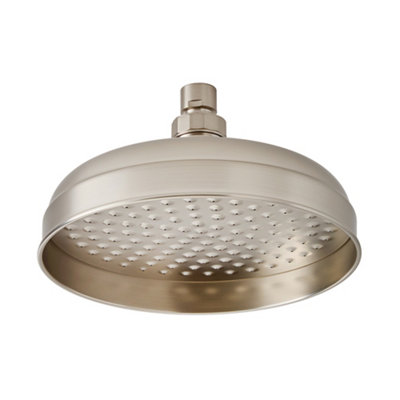 Homestylestore 205mm Brushed Nickel Round Rainfall Shower Head from B&Q