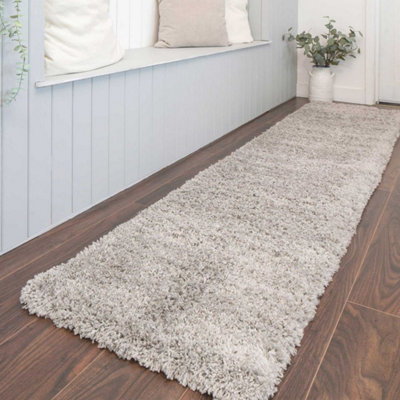 Loomed Super Soft Silver Shaggy Runner Rug 60X240Cm from B&Q