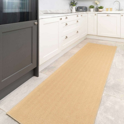 Loomed Natural Border Herringbone Jute Runner Rug 70X240Cm from B&Q