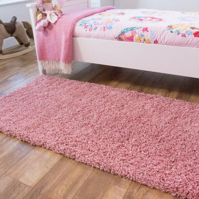 Loomed Soft Value Blush Pink Shaggy Area Rug 60X110Cm from B&Q