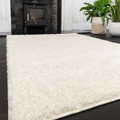Loomed Soft Value Cream Shaggy Area Rug 180X270Cm from B&Q