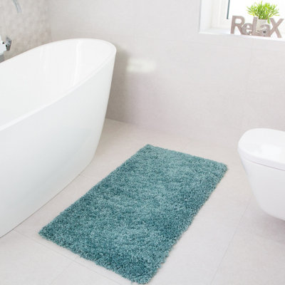 Loomed Soft Value Duck Egg Blue Shaggy Area Rug 60X110Cm from B&Q