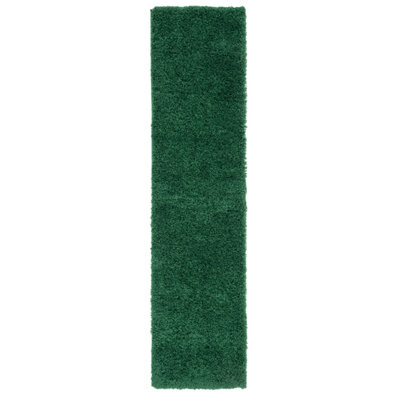 Loomed Super Soft Emerald Green Shaggy Runner Rug 60X240Cm from B&Q