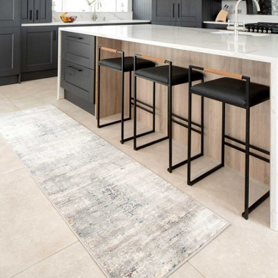Loomed Grey Distressed Multicolour Abstract Runner Rug 70X240Cm from B&Q