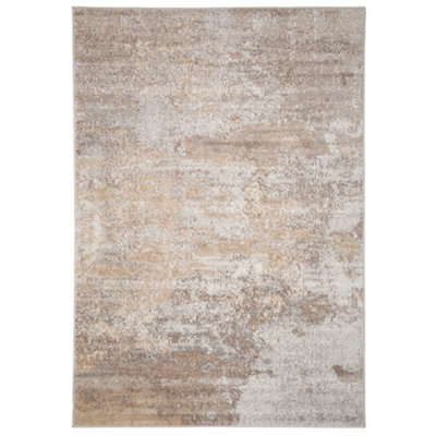 Loomed Neutral Beige Distressed Abstract Area Rug 240X330Cm from B&Q