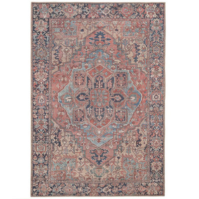 Loomed Distressed Red Multicolour Persian Style Washable Non Slip Rug 160X230Cm from B&Q