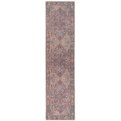 Loomed Distressed Red Multicolour Persian Style Washable Non Slip Runner Rug 60X240Cm from B&Q