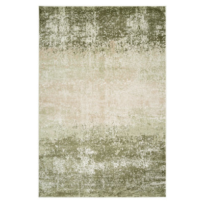 Loomed Green Distressed Abstract Bedroom Living Area Rug 160X230Cm from B&Q