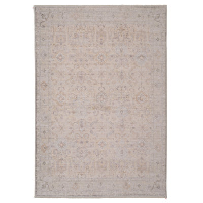 Loomed Pale Beige Boho Traditional Style Distressed Living Area Rug 190X280Cm
