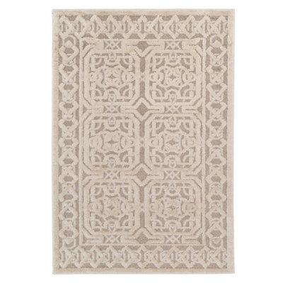Loomed Silver Modern Abstract Living Area Rug 120Cm X 170Cm from B&Q