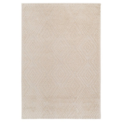 Loomed Grey Lined Geometric Abstract Area Rug 120Cm X 170Cm from B&Q