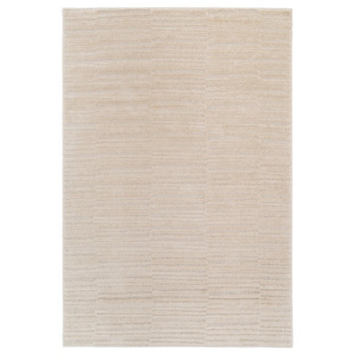 Loomed Silver And Grey Lined Abstract Area Rug 120Cm X 170Cm from B&Q