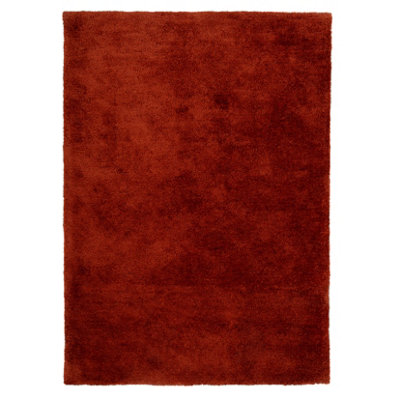 Loomed Sienna Red Luxury Plush Soft Pile Living Area Rug 120Cm X 170Cm from B&Q