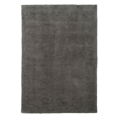 Loomed Dove Grey Luxury Plush Soft Pile Living Area Rug 160Cm X 230Cm from B&Q