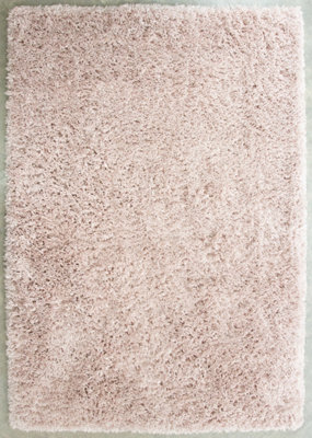 Loomed Pink Thick Soft Shaggy Runner Rug 60X240Cm from B&Q