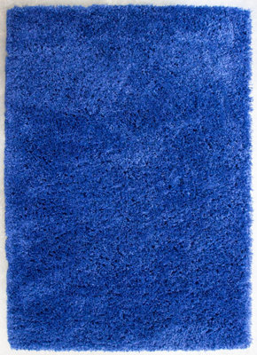 Loomed Navy Blue Thick Soft Shaggy Area Rug 120X170Cm from B&Q