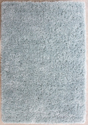 Loomed Duck Egg Blue Thick Soft Shaggy Area Rug 240X330Cm from B&Q