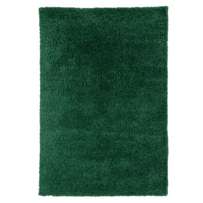 Loomed Emerald Green Thick Soft Shaggy Area Rug 60X110Cm from B&Q