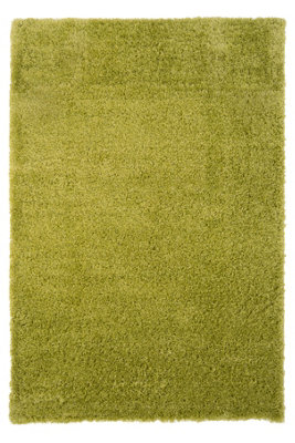 Loomed Lime Green Thick Soft Shaggy Runner Rug 60X240Cm from B&Q