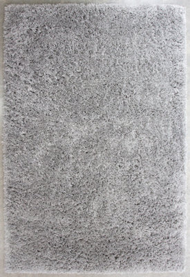 Loomed Silver Grey Thick Soft Shaggy Area Rug 120X170Cm from B&Q