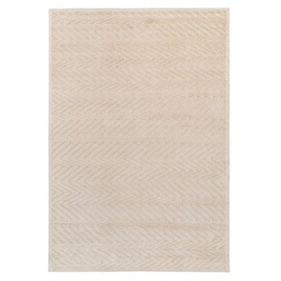 Loomed Cream Beige Chevron Soft Pile Area Ruf 120Cm X 170Cm from B&Q