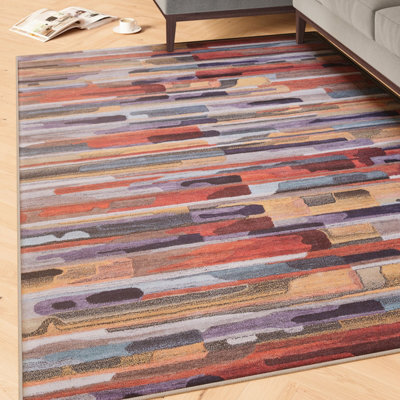Loomed Multi-Colour  Abstract Soft Chenille Washable Living Room Area Rug 200Cm X 290Cm from B&Q