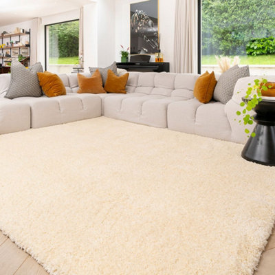 Loomed Machine Washable Shaggy Rug Luxury Beige Fluffy Mats 200Cm X 290Cm from B&Q