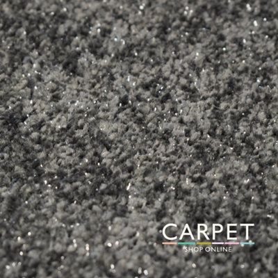 B&Q -  Starlight Charcoal Sparkle Twist Pile Carpet 3.5M X 4M