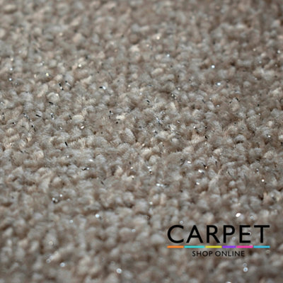 B&Q -  Starlight Beaver Beige Sparkle Twist Pile Carpet 6M X 4M