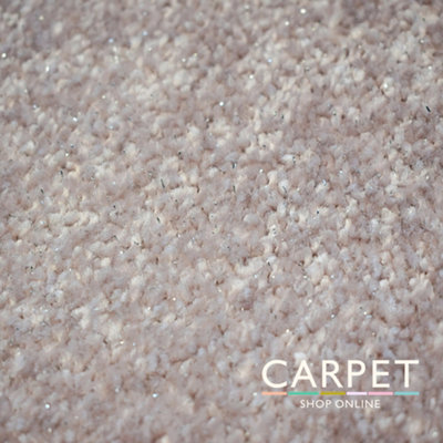 B&Q -  Starlight Rose Pink Sparkle Twist Pile Carpet 4.5M X 4M