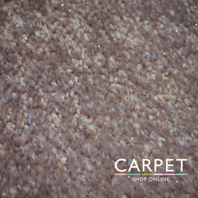 B&Q -  Starlight Mauve Pink Sparkle Twist Pile Carpet 4.5M X 4M