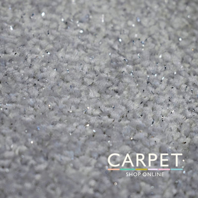 B&Q -  Starlight Cloud Grey Sparkle Twist Pile Carpet 4.5M X 4M