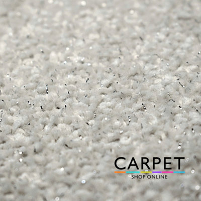B&Q -  Starlight Coin White Sparkle Twist Pile Carpet 4.5M X 4M