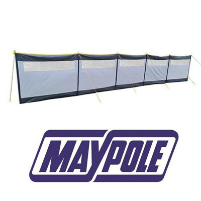 Maypole 5 Panel Windbreak Wind Break Steel Poled Camping Beach Motorhome Caravan from B&Q
