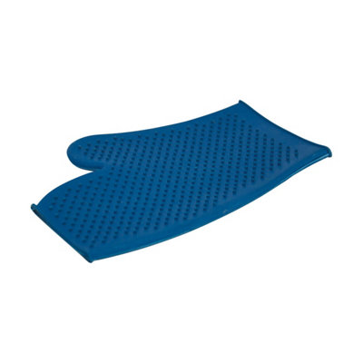 Lincoln Rubber Grooming Mitt Blue (One Size) from B&Q