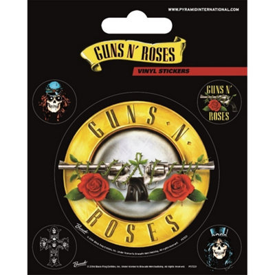 Guns N Roses Vinyl Bullet Logo Stickers (Pack Of 5) Multicoloured (One Size) from B&Q