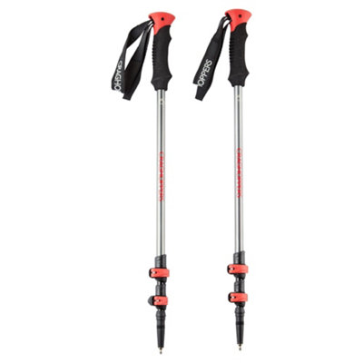 Craghoppers Venture Trekking Poles (Pack Of 2) Silver Grey/black/red (62Cm135Cm) from B&Q