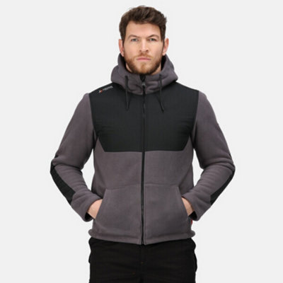 Regatta Professional Mens Hooded Jacket Iron/black (M)