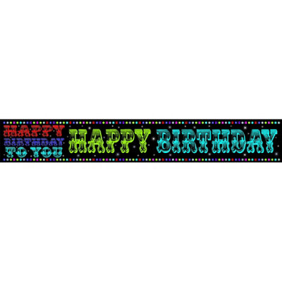Simon Elvin Foil Holographic Birthday Banner (Pack Of 6) Black (One Size) from B&Q