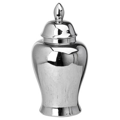 Hill Interiors Chrome Ginger Jar Silver (28Cm X 13Cm X 13Cm) from B&Q