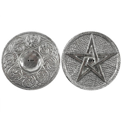 B&Q Silver Something Different Pentagram Incense Holder (One ) 10Cm