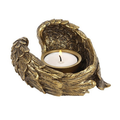 B&Q Something Different Guardian Angel Wing Candle Holder Antique (One Size) Gold